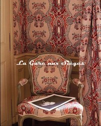 Tissu Braqueni - La Valette - rf: B738A.001 Rouge Bleu