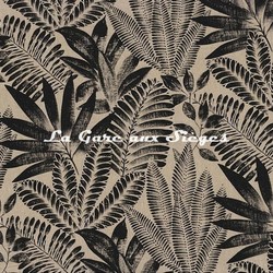 Tissu Casamance - Kristen Garden - rf: 4747.0258 Noir