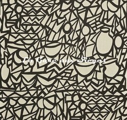 Tissu Pierre Frey - Moucharabieh - rf: F3377.001 Noir/Lin ( recto )