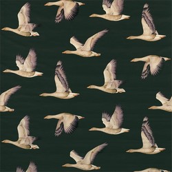 Tissu Sanderson - Elysian Geese Velvet - r�f: 226519 For�t/Figue