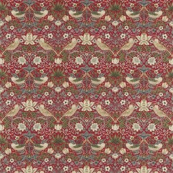 Tissu William Morris - Strawberry Thief - rf: 220312 Crimson/Slate