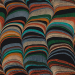 Tissu Casamance - Strates - rf: 4627.0433 Acajou/Pierre bleue