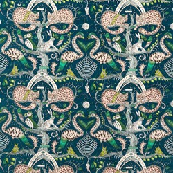 Tissu Clarke & Clarke - Wonder World Velvet - rf: F1764/02 Teal