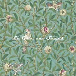 Papier peint William Morris - Bird & Pomegranate - rf: 212538 Turquoise/Coral