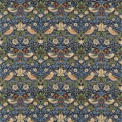 Tissu William Morris - Strawberry Thief - rf: 220313 Indigo/Mineral