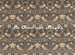 Tissu William Morris - Strawberry Thief - rf: 220311 Chocolate/Slate