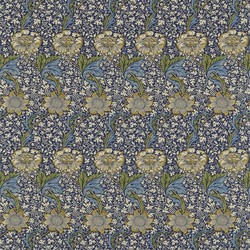 Tissu Morris & Co - Kennet - rf: 220322 Indigo/Gold