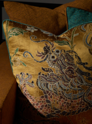 Tissu Jim Thompson - Dragon Garden - r�f: J4004.001 Halcyon Sun