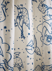 Tissu Pierre Frey - Le Monde parral'aile - rf: F4027.001 Bleu ( dtail )