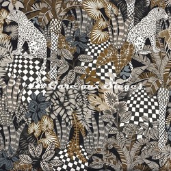 Tissu Pierre Frey - Nofelis - rf: 4971.0374 Noir/Fauve