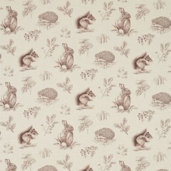 Tissu Sanderson - Squirrel & Hedgehog - rf: 225523 Walnut/Linen