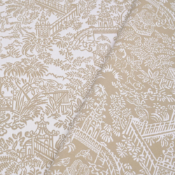 Tissu Pierre Frey - Les Pagodes - r�f: F3479.001 Naturel ( recto/verso )