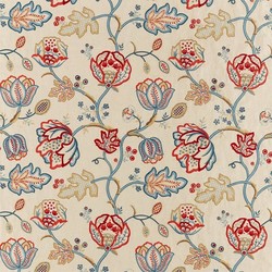 Tissu William Morris - Theodosia Embroidery - rf: 236822 Wine/Indigo