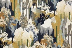 Tissu Lelivre - Merlin - rf: 0610.01 Heure bleue