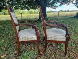 Paire de fauteuils Empire aux dauphins