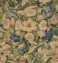 Tissu Braqueni - Verdure flamande - rf: B6042.002 Bleu/Vert
