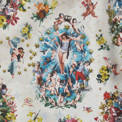 Tissu Jean Paul Gaultier - Angelots - rf: 3445.01 Ecarlate