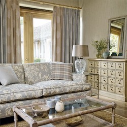 Tissu Sanderson - Magnolia & Pomegranate - rf: 225505 Grey Blue/Parchment