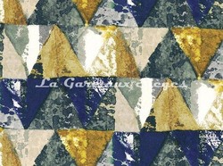 Tissu Casamance - Private - rf: 3822.0371 Bleu/Jaune or