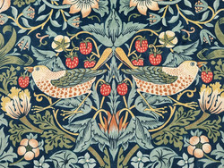 Tissu Morris & Co - Strawberry Thief Velvet - rf: 236932 ( dtail )