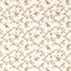 Tissu Sanderson - Treillage - rf: 227179 Rapsberry/Stone