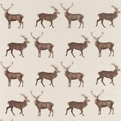 Tissu Sanderson - Evesham Deer - rf: 226528 Linen/Chalk