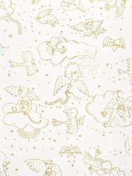 Papier peint Pierre Frey - Le Monde parral'aile - rf: F205.001 Or