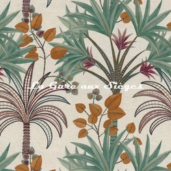 Tissu Casamance - Bagarade - rf: 4973.0342 Emeraude/Ambre