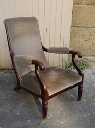 Fauteuil Voltaire 19me en acajou