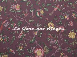 Tissu Le Manach - L'Arbre indien - rf: L4568.004 Prune