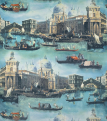 Tissu Fadini Borghi - Venezia - rf: I6626.001 Acqua E Cielo